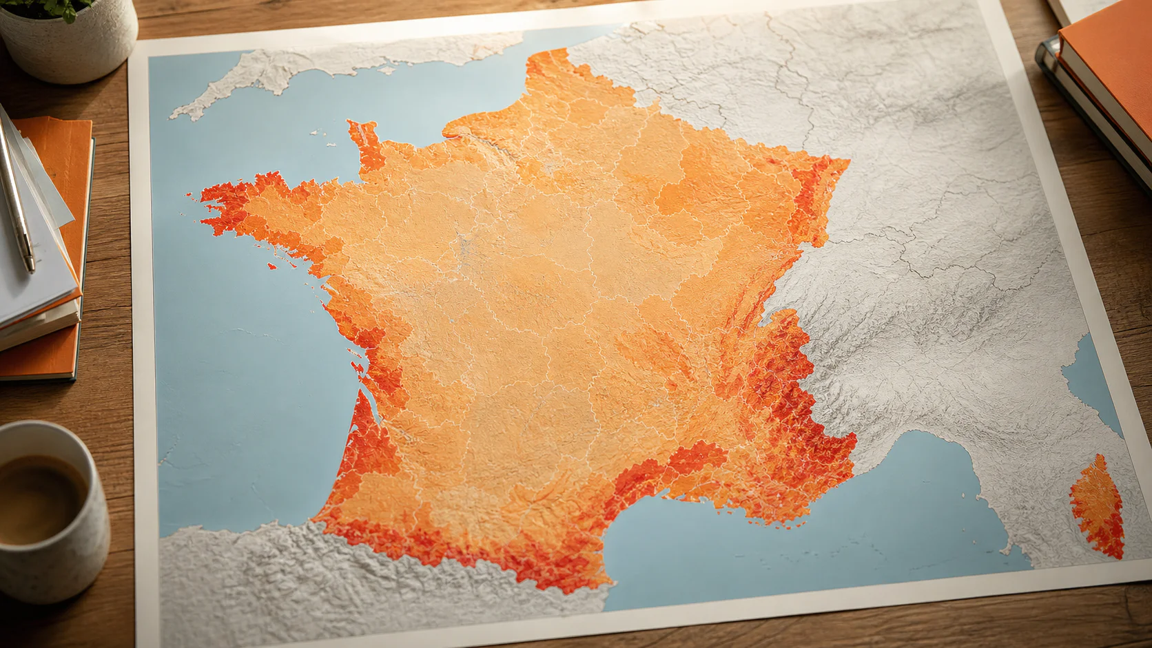 Carte de France avec les zones termites en surbrillance