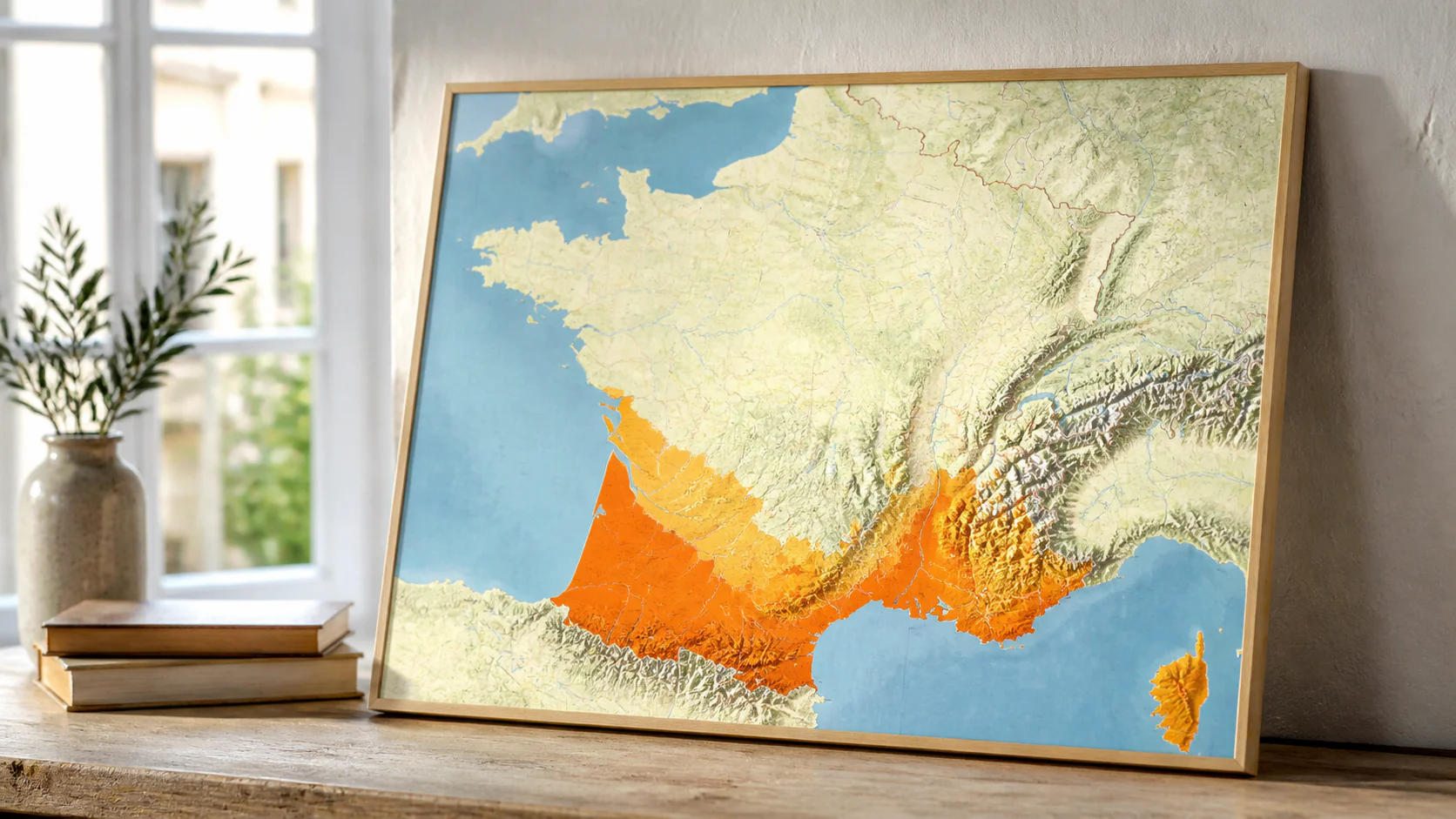 Carte de France avec zones infestées par les termites surlignées