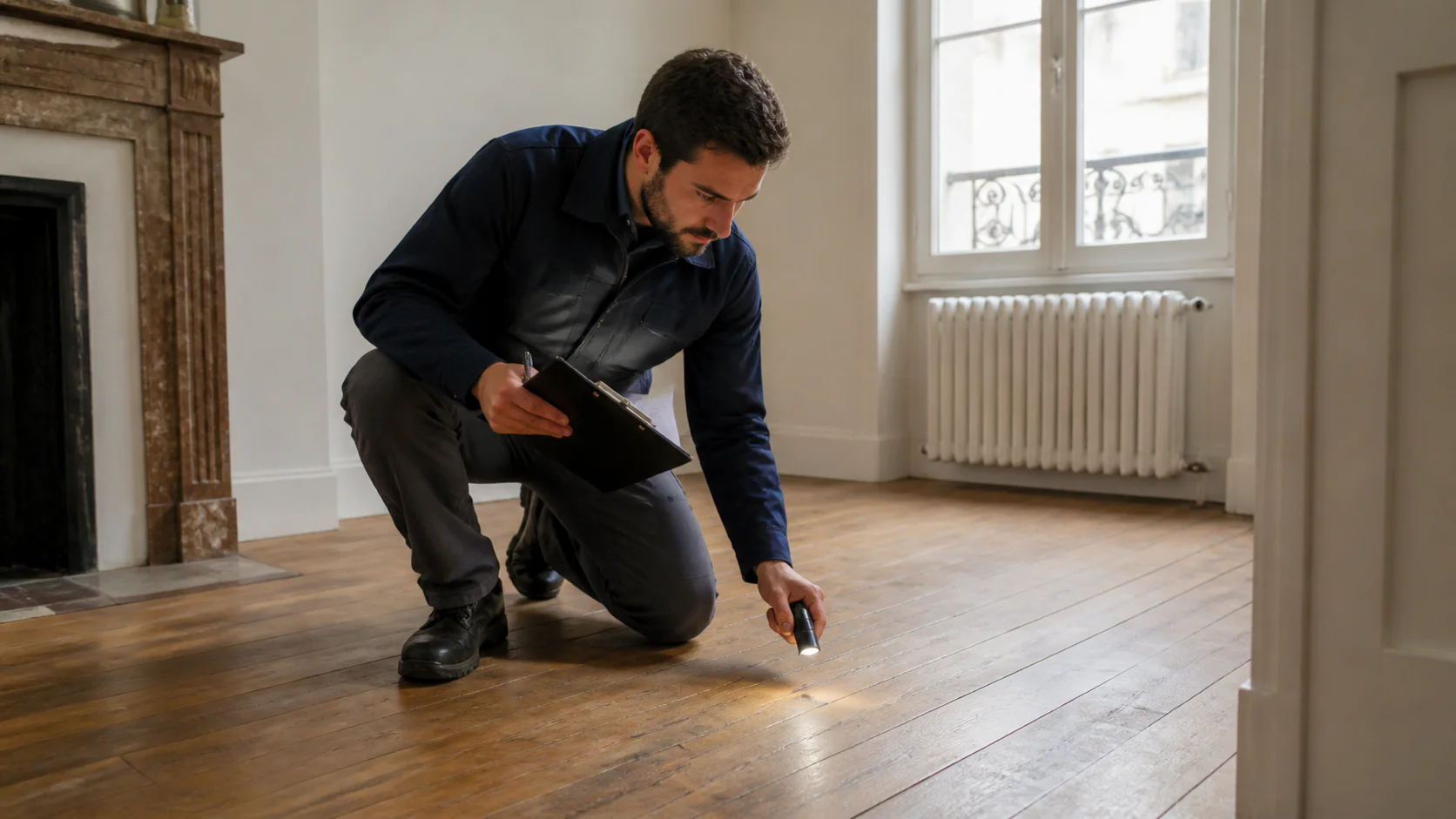 Diagnostic termites en cours lors d'une vente immobilière