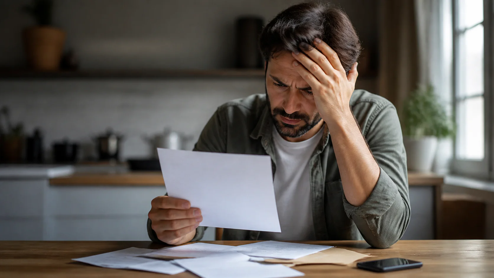 Propriétaire frustré devant une facture avec taux TVA incorrect