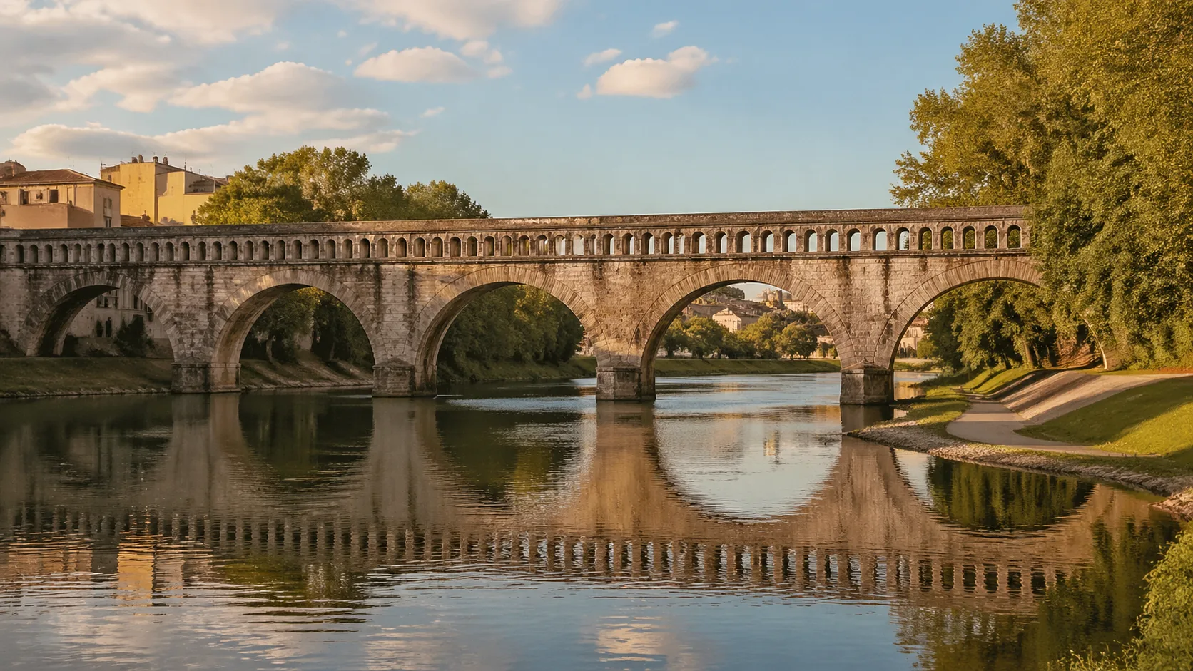 Pont-canal d'Agen traversant la Garonne