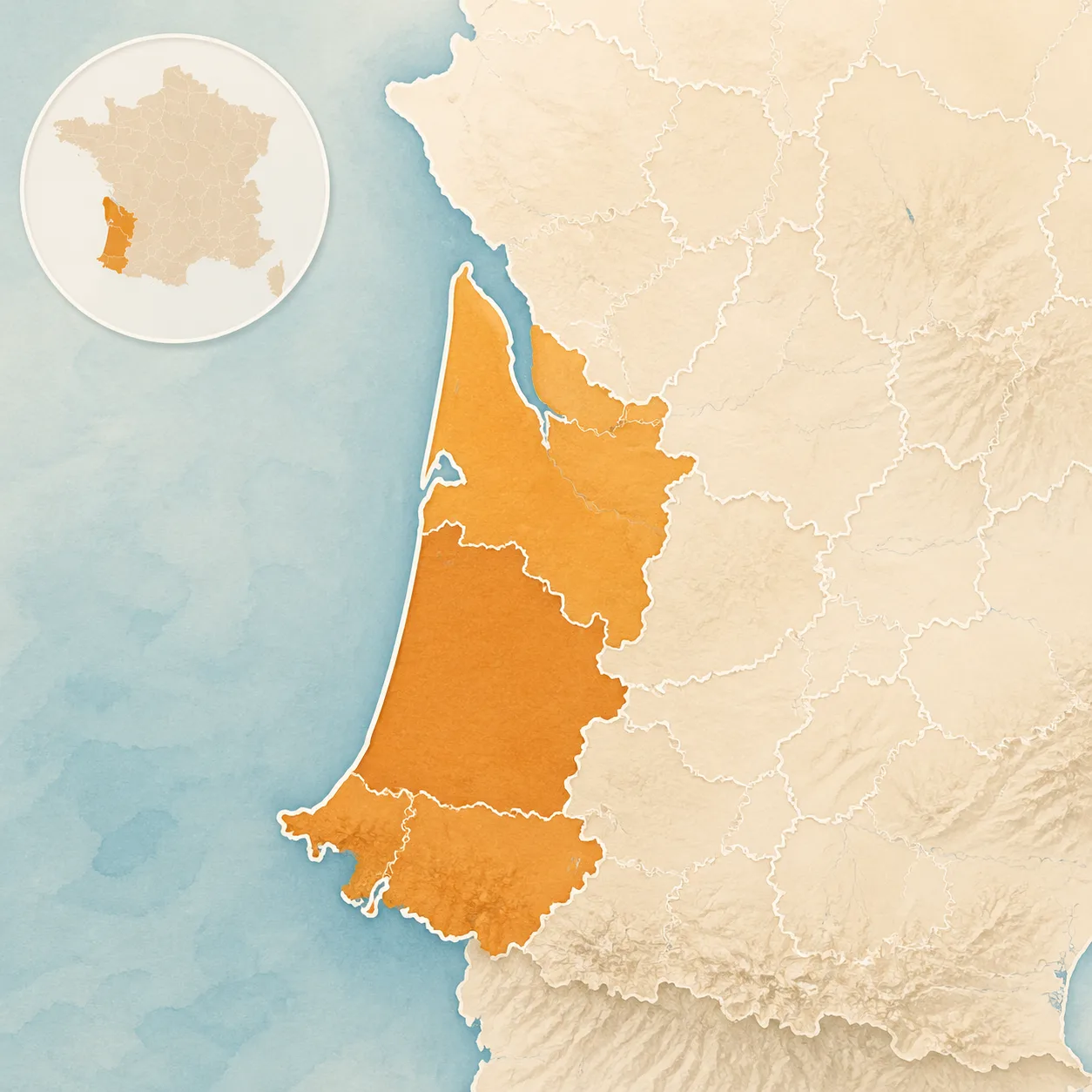 Zoom cartographique sur le Sud-Ouest, zone à très haut risque termites